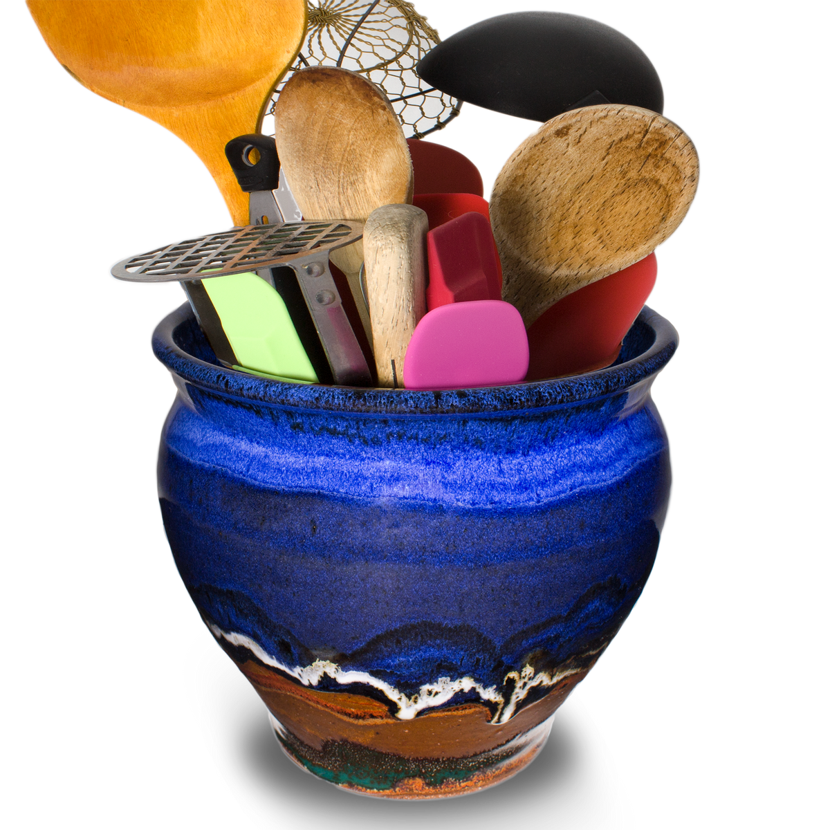 Spoon Crock Utensil Holder Handmade by Prairie Fire Pottery